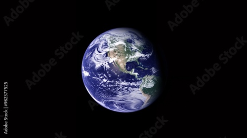 A close-up of Earth from space with North and South America visible.