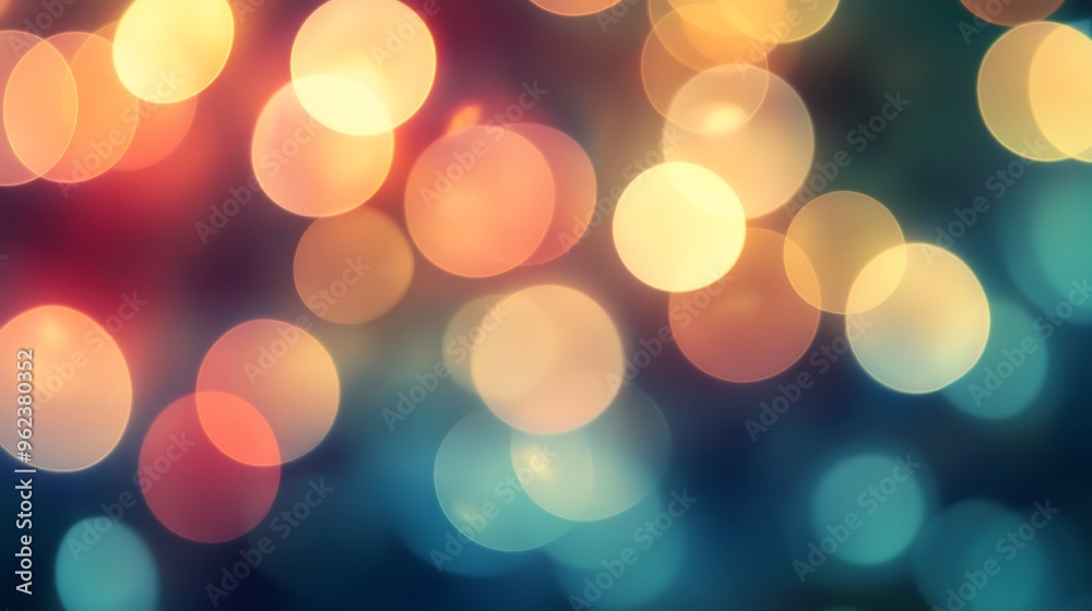 Fototapeta premium Abstract background of blurry colorful lights in blue, orange, and red hues.