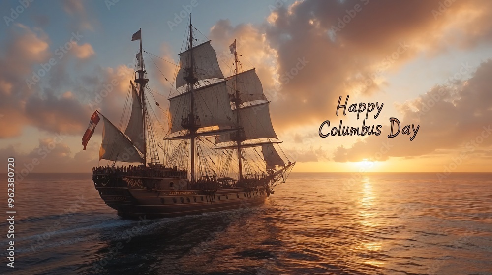 Obraz premium Columbus Day text background