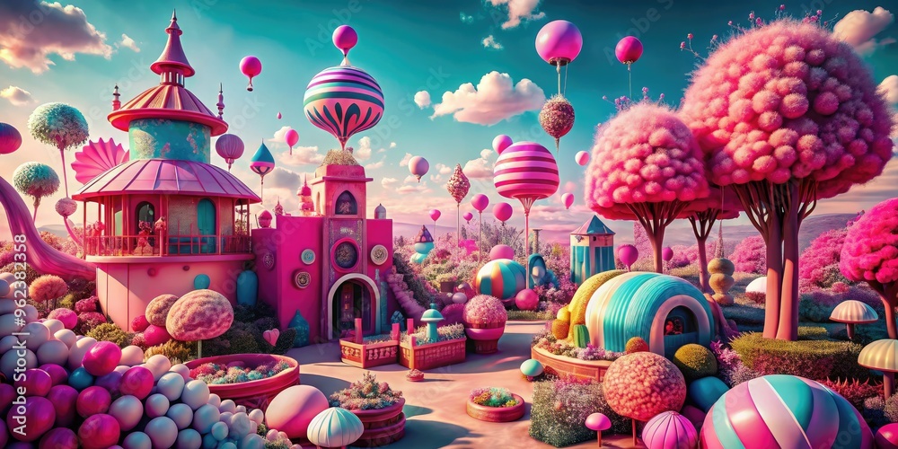 bizarre surrealist dreamscapes vibrant pink eccentric props bizarre surrealist dreamscapes vibrant pink eccentric props