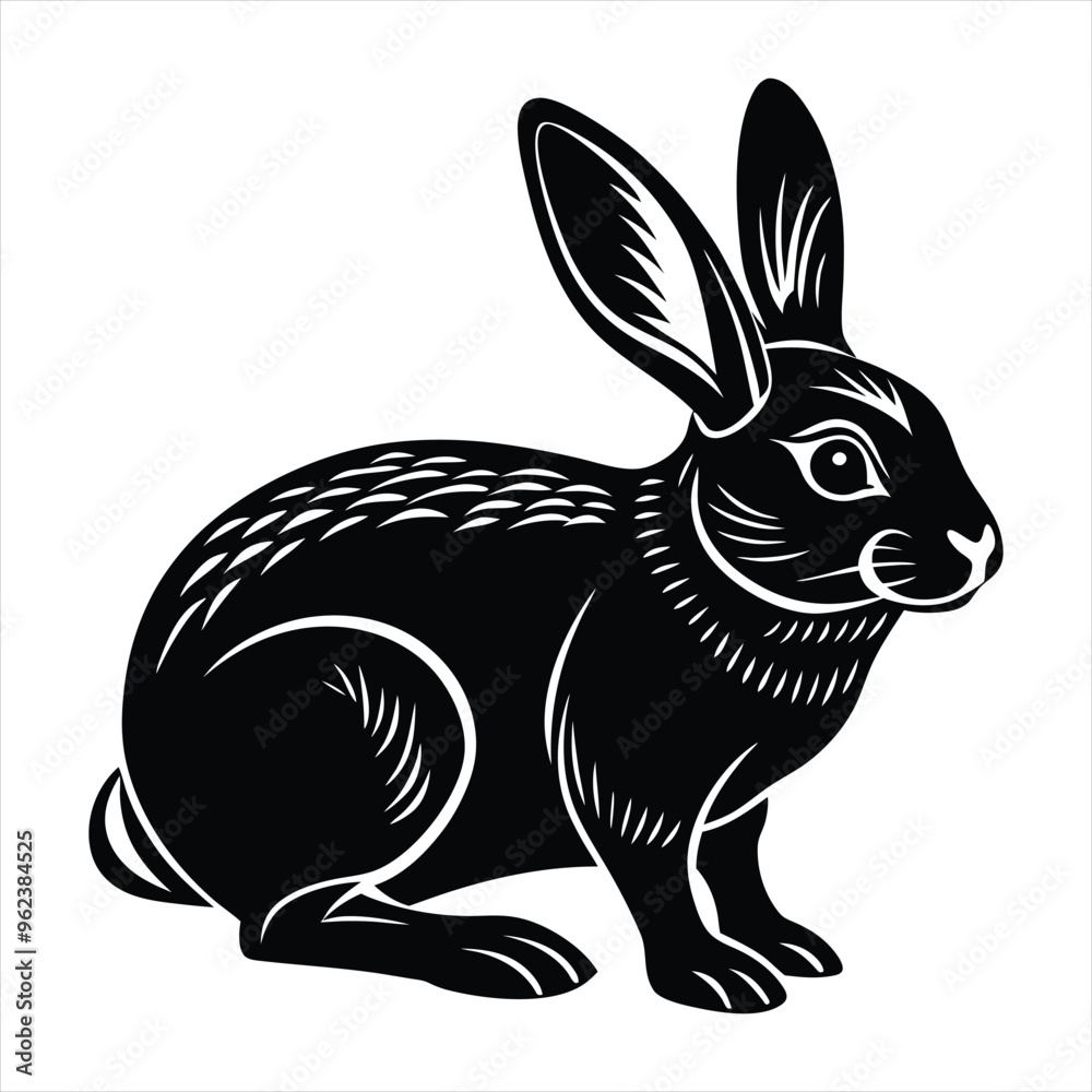 Obraz premium rabbit silhouette vector