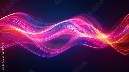 Colorful Flowing Light Waves Abstract Art