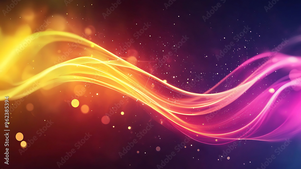Obraz premium Colorful Flowing Light Waves Abstract Art