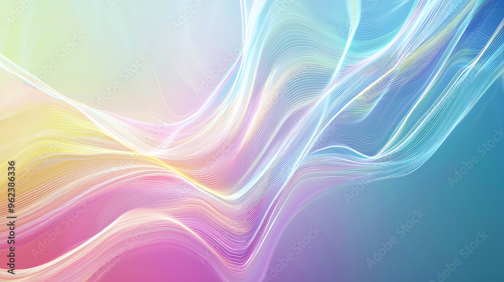 Fototapeta premium Glowing Multicolor Light Waves Abstract Art
