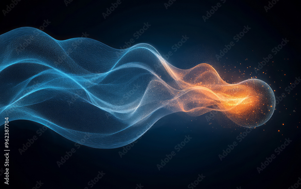 Future scientific and technological background composed of light and luminescent particles Future scientific and technological background composed of light and luminescent particles