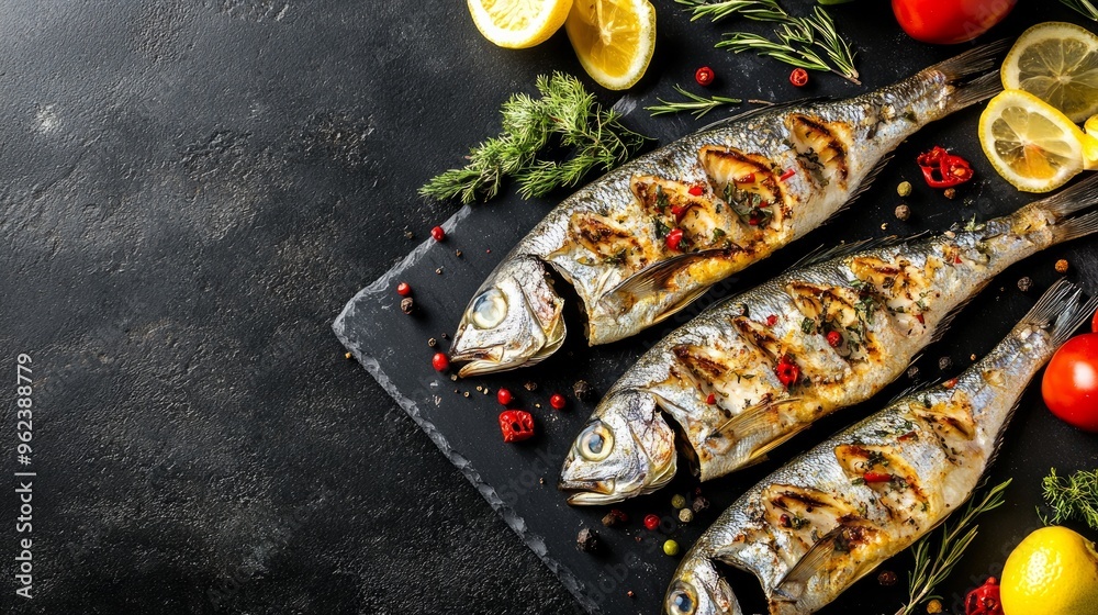 An isolated electric oven against a dark background. a dark backdrop featuring veggies and fish An isolated electric oven against a dark background. a dark backdrop featuring veggies and fish