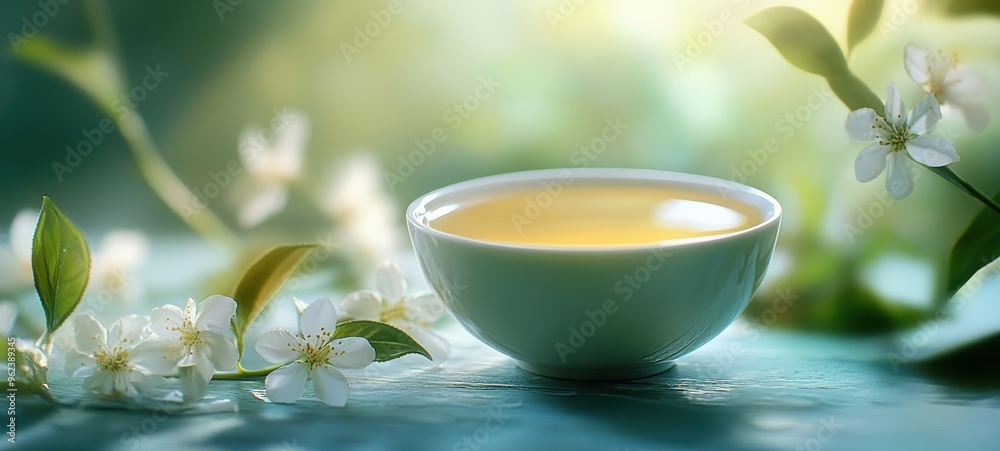 A cup of jasmine tea A cup of jasmine tea