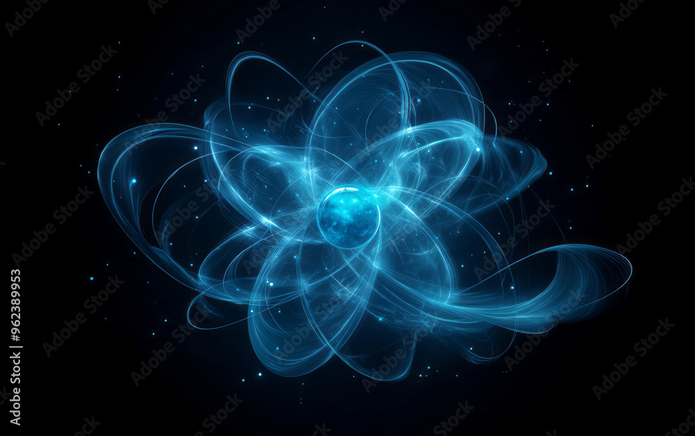 Future scientific and technological background composed of light and luminescent particles Future scientific and technological background composed of light and luminescent particles
