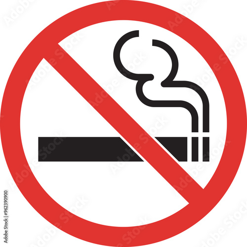 No smoking sign. Smoking prohibited symbol of a cigarette in a crossed circle.