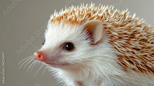 Hedgehogâ€™s quills, close-up of spines, gentle curve, natural daylight photo