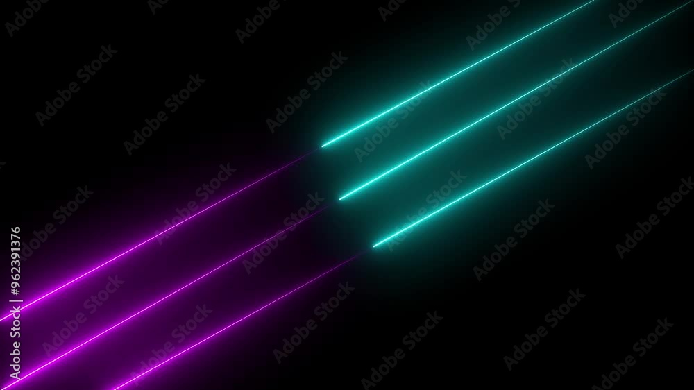 Abstraction neon Lines moving down screen saver background. Abstract Pink and cyan color neon lights animated on a dark background. Abstraction neon Lines moving down screen saver background. Abstract Pink and cyan color neon lights animated on a dark background.
