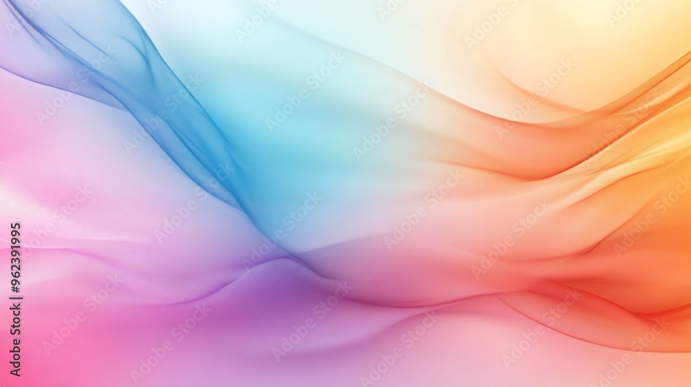 Abstract background with soft, flowing, colorful waves of pink, blue, and orange. Abstract background with soft, flowing, colorful waves of pink, blue, and orange.