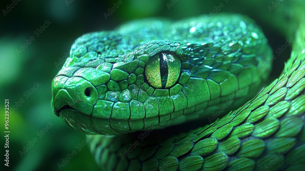Snake’s eye, slit pupil, reflective scales, soft forest light Snake’s eye, slit pupil, reflective scales, soft forest light