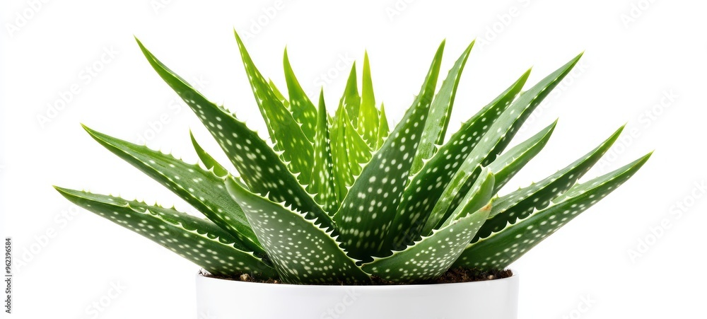 Fototapeta premium A potted aloe vera plant