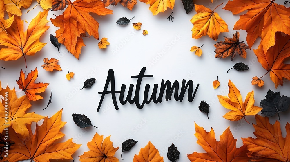 frame with text. with the inscription autumn, seasonal. Chalkboard and autumn leaves. natural background. empty space for text. close-up. change of seasons frame with text. with the inscription autumn, seasonal. Chalkboard and autumn leaves. natural background. empty space for text. close-up. change of seasons