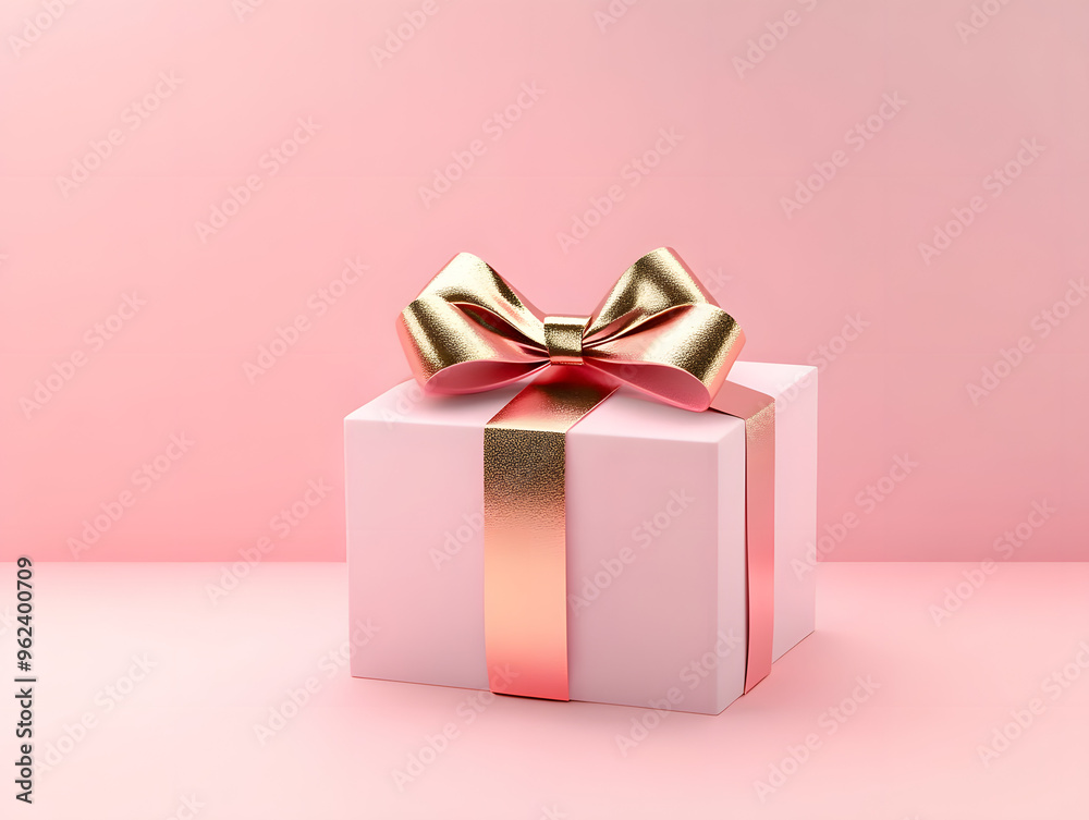 Sweet pink product display gift box or blank exhibition booth present ...