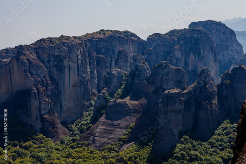 Eastern Orthodox monasteries on the Meteora rock formation, Trikala, Greece photo