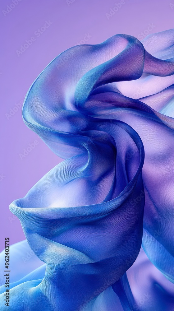 Smoky Blue Abstract Background with Fluid Shapes