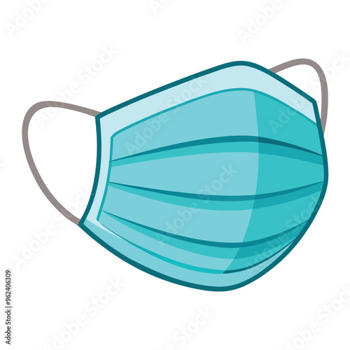 PPE surgical mask icon. Corona virus Covid 19 protect equipment. Respirator for coronavirus prevention, medical element. Vector illustration isolated on white background