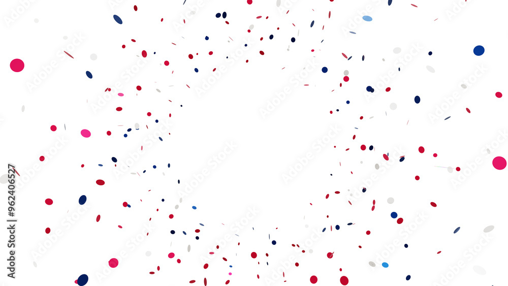 Colorful Confetti Celebration: A vibrant and dynamic 3D illustration of circular confetti in the colors of the American flag. Colorful Confetti Celebration: A vibrant and dynamic 3D illustration of circular confetti in the colors of the American flag.
