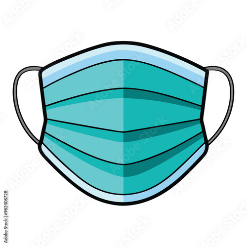 PPE surgical mask icon. Corona virus Covid 19 protect equipment. Respirator for coronavirus prevention, medical element. Vector illustration isolated on white background