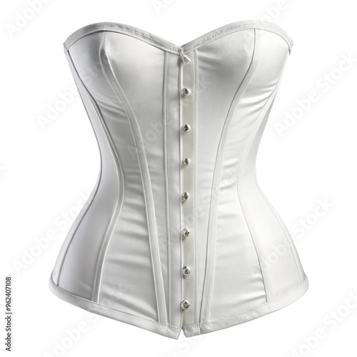 isolated plain white corset - template