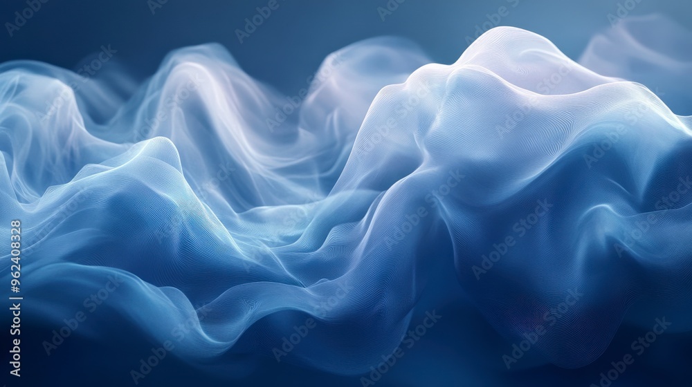 Obraz premium Smoky Blue Abstract Background with Fluid Shapes