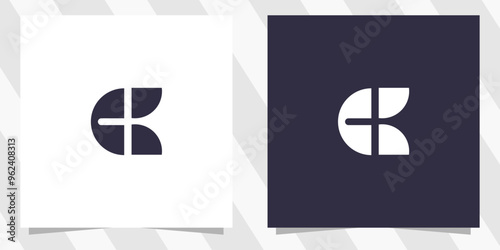 letter ck kc logo design vector