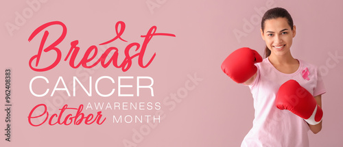 Beautiful woman with pink r...