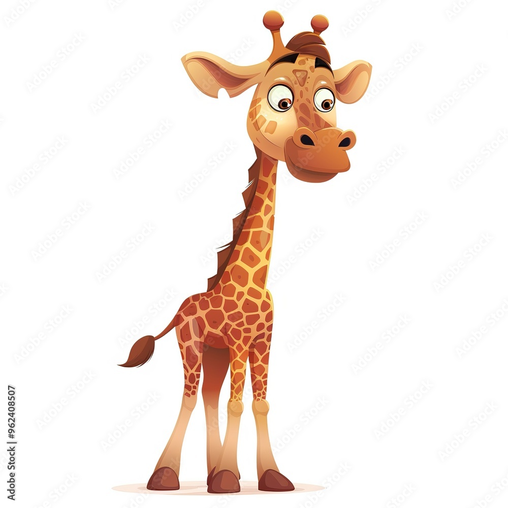 Fototapeta premium Giraffe Pride emotion fantasy animal cartoon isolated whitebackground