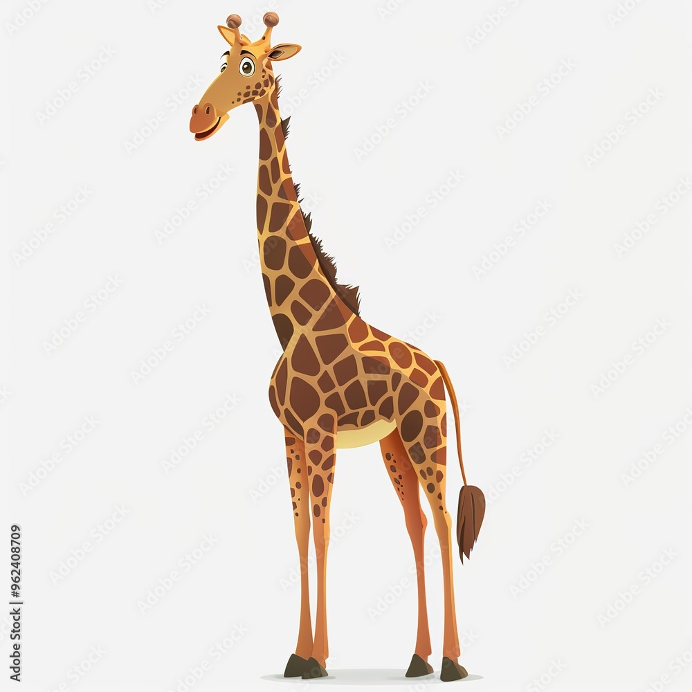 Obraz premium Giraffe Aether animal cartoon isolated whitebackground 16:9