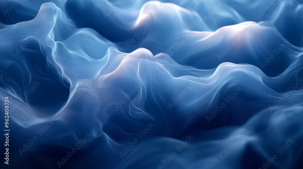 Smoky Blue Abstract Background with Fluid Shapes Smoky Blue Abstract Background with Fluid Shapes