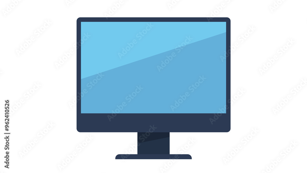 Front facing monitor in flat style. Visible monitor screen. Flat design illustration. Front facing monitor in flat style. Visible monitor screen. Flat design illustration.