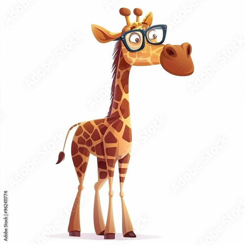 Giraffe Seer Occupation fantasy animal cartoon isolated whitebackground