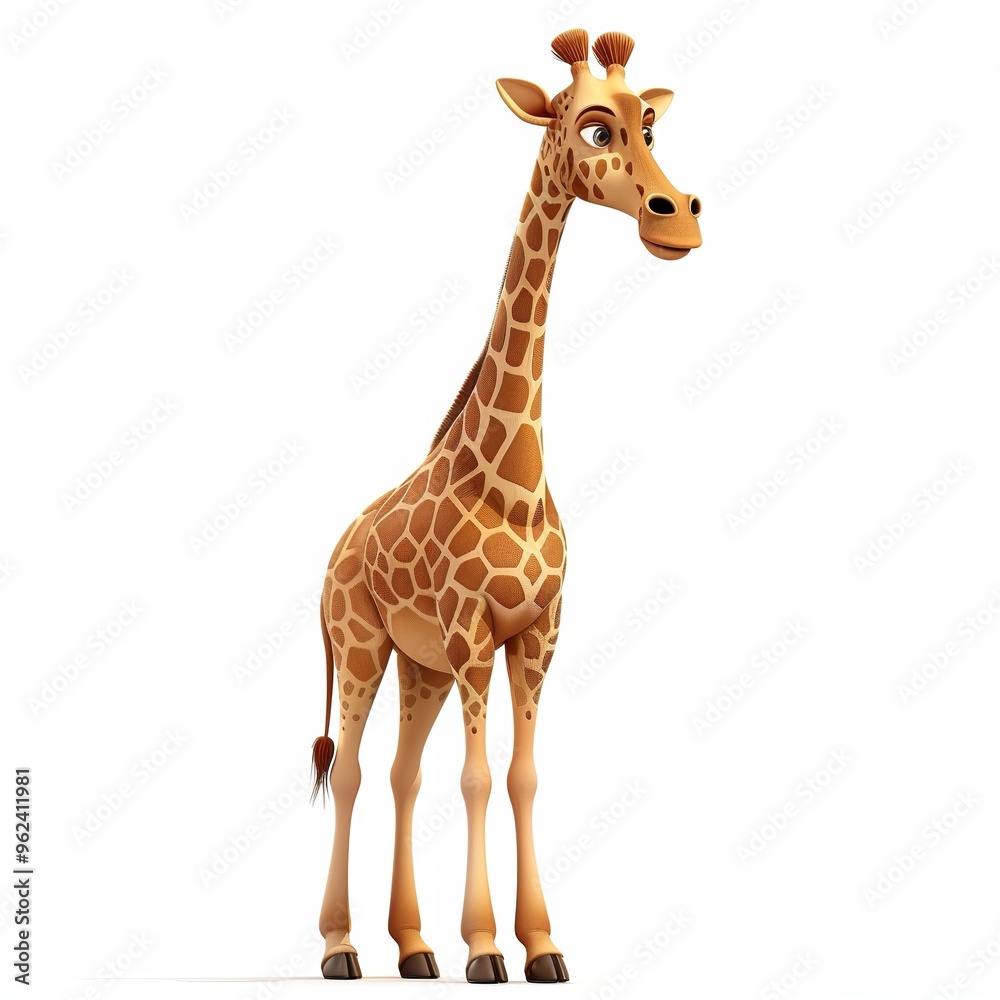 Naklejka premium Giraffe Sound element animal cartoon isolated whitebackground 16:9