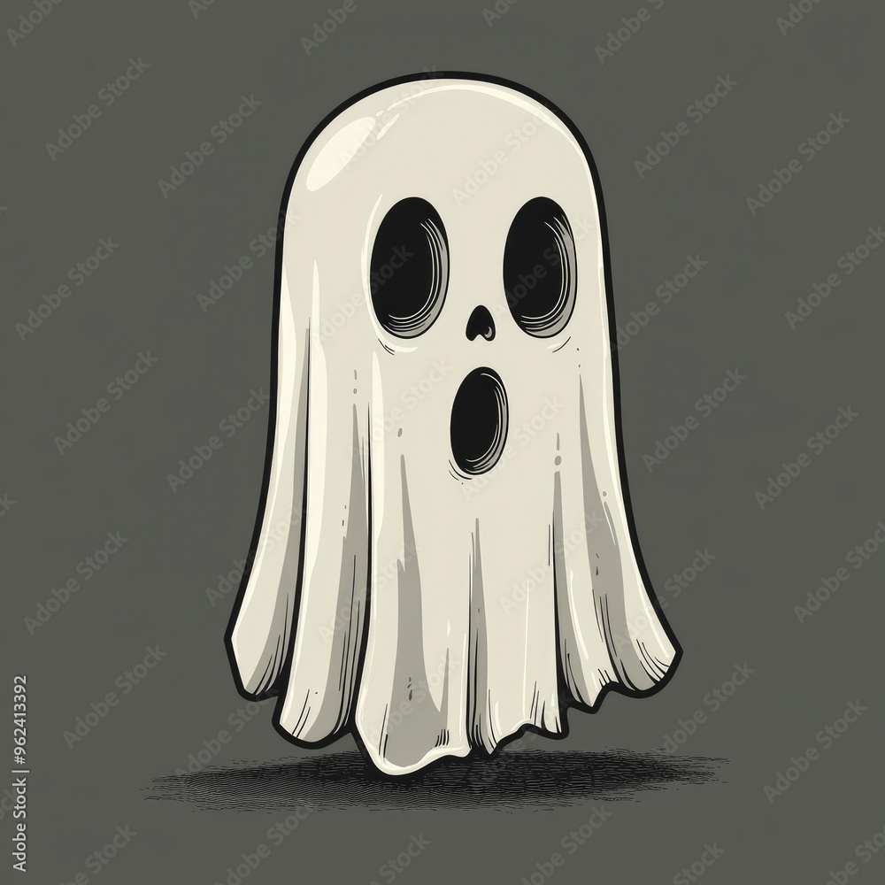 Cartoon Ghost with Open Mouth Cartoon Ghost with Open Mouth