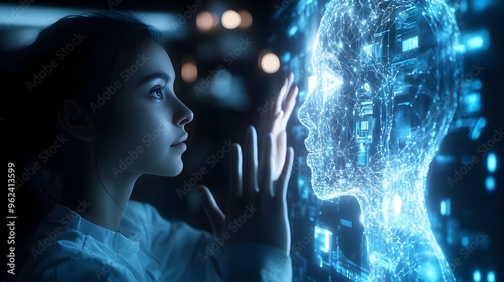 Holographic Virtual Assistant Interacting with Users in a Futuristic Digital Workspace Holographic Virtual Assistant Interacting with Users in a Futuristic Digital Workspace