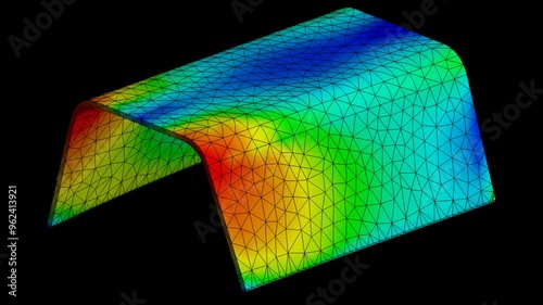 Mechanic simulation engineering - Stress and breakpoint analysis of metal sheet under force and moment conditions photo