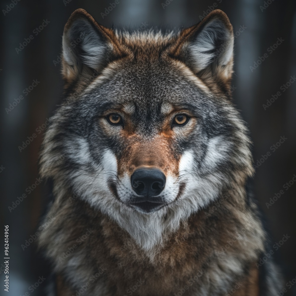 Intense Wolf Stare in a Detailed Portrait Intense Wolf Stare in a Detailed Portrait