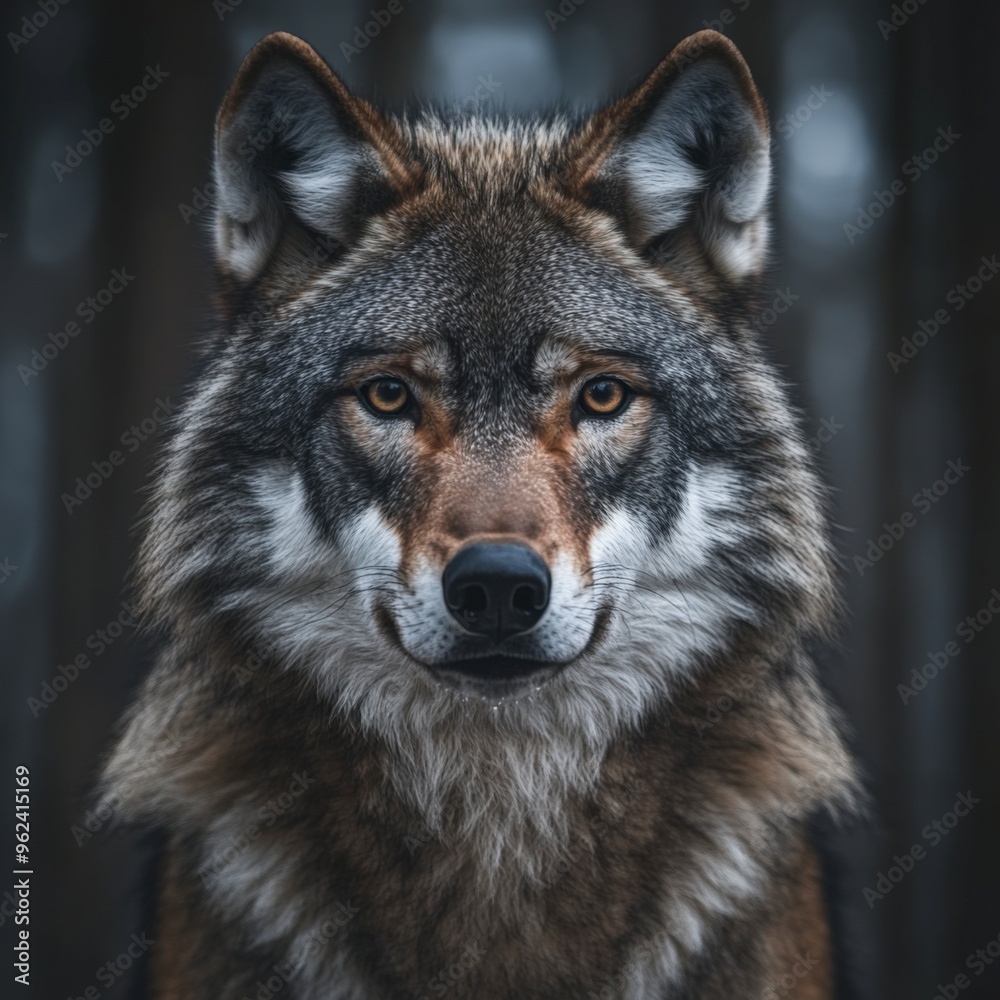 Intense Wolf Stare in a Detailed Portrait