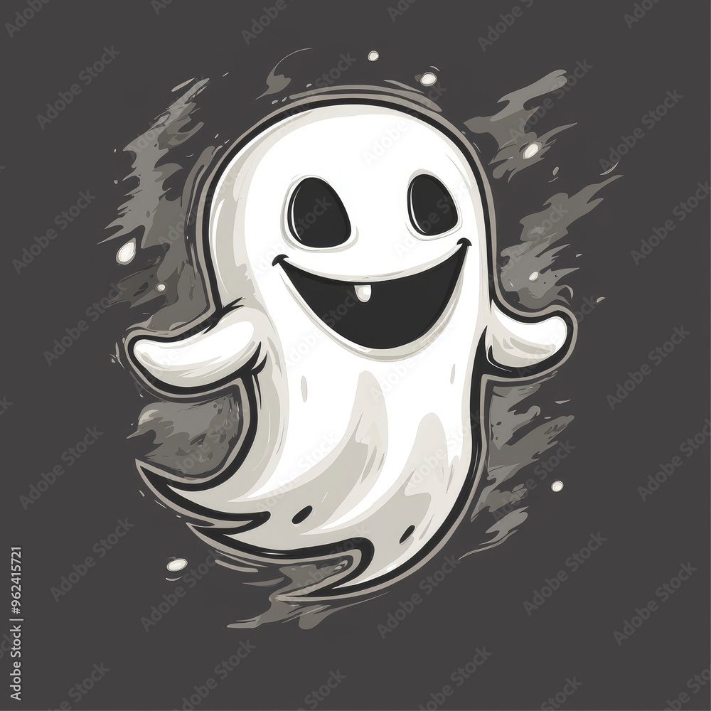 Friendly Cartoon Ghost Illustration Friendly Cartoon Ghost Illustration