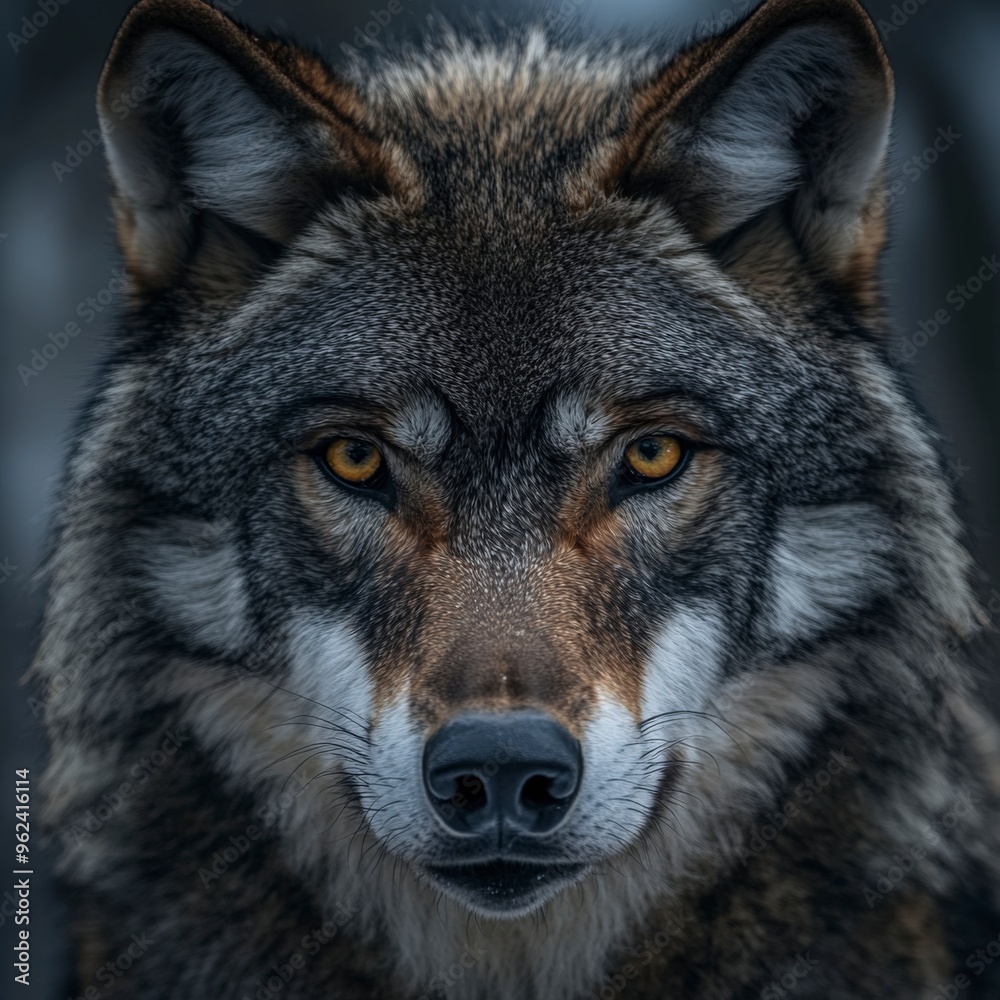 Intense Wolf Stare in a Detailed Portrait Intense Wolf Stare in a Detailed Portrait