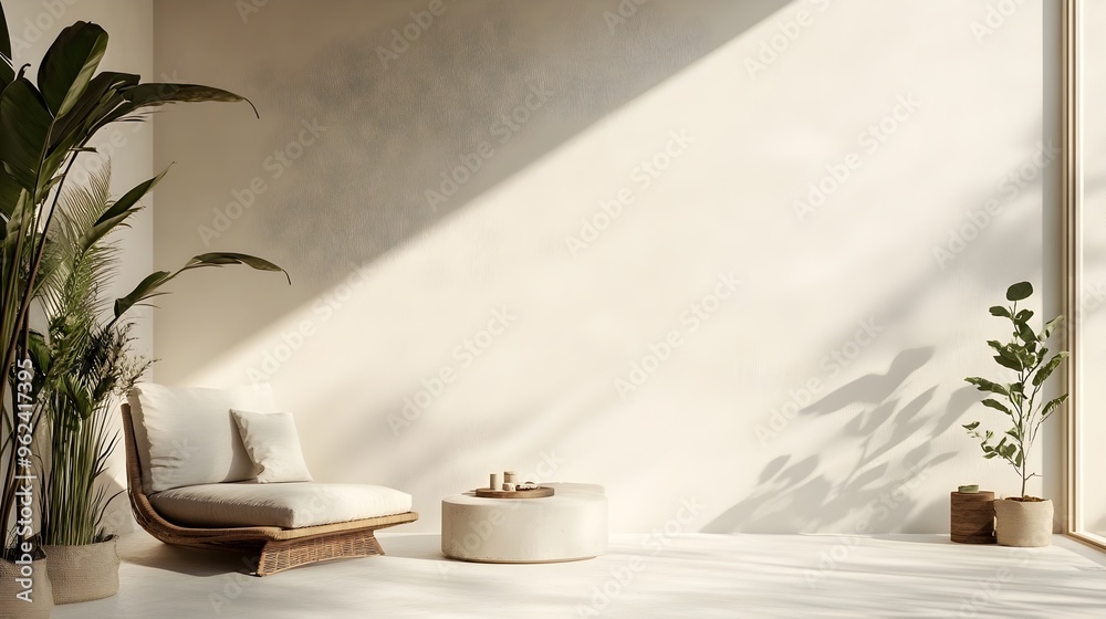 Minimalist Terrace with Neutral Tones and Ample Copy Space Minimalist Terrace with Neutral Tones and Ample Copy Space