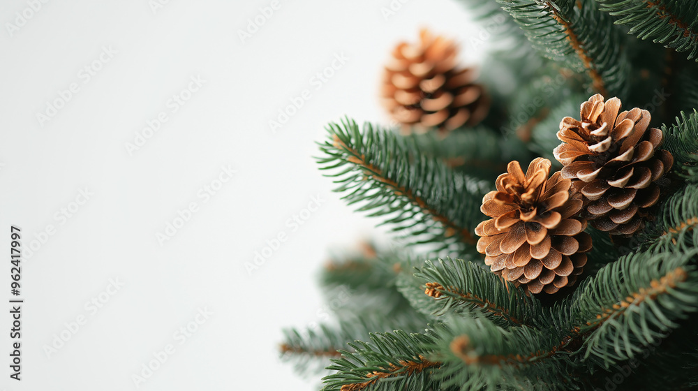 a christmas tree with natural pine cones and dried orange slices as decorations against an isolated white background a christmas tree with natural pine cones and dried orange slices as decorations against an isolated white background