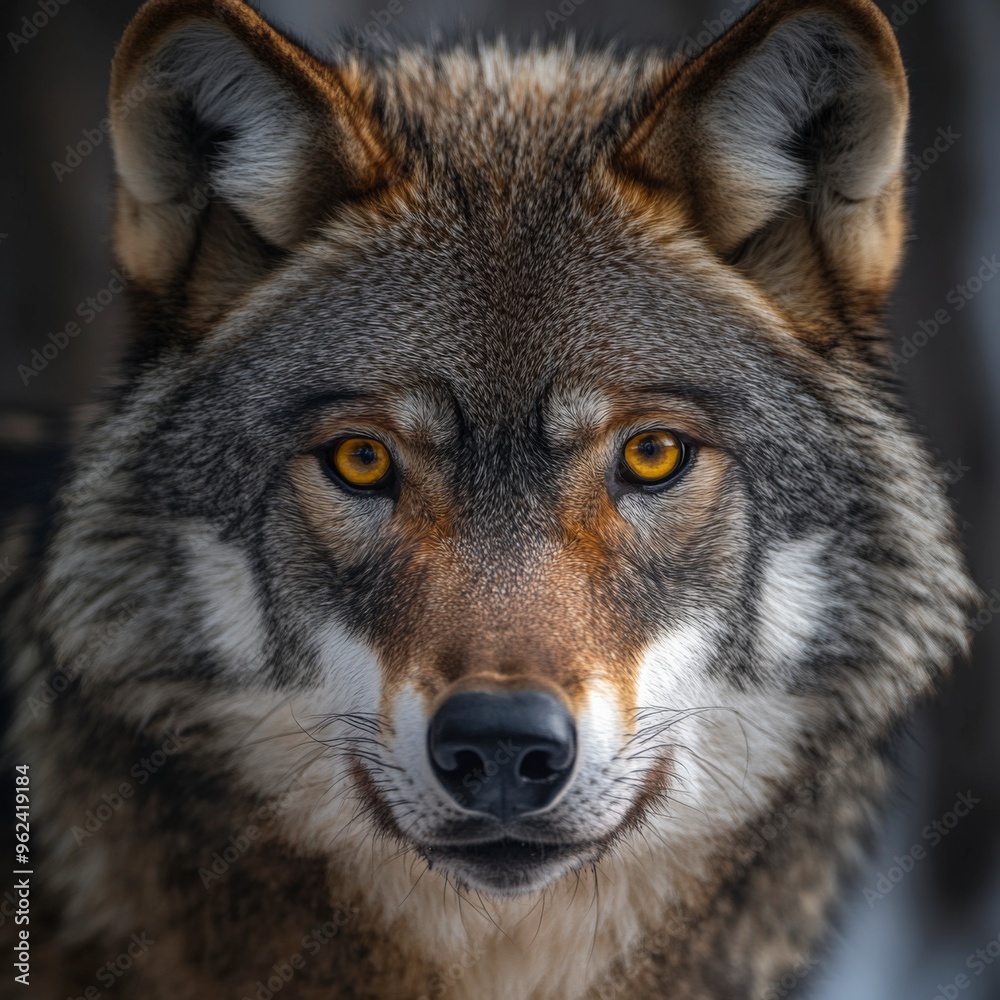 Intense Wolf Stare in a Detailed Portrait Intense Wolf Stare in a Detailed Portrait
