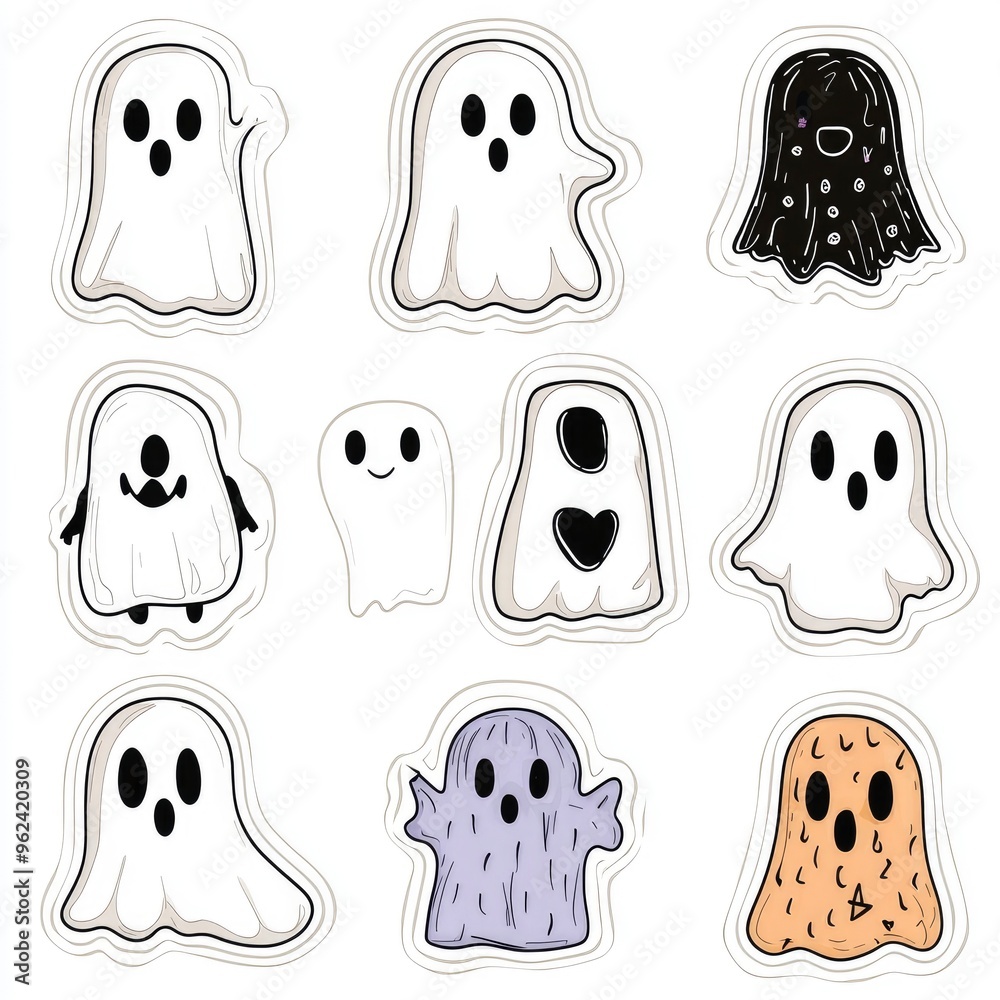 Cute Ghost Stickers for Halloween Decorations Cute Ghost Stickers for Halloween Decorations