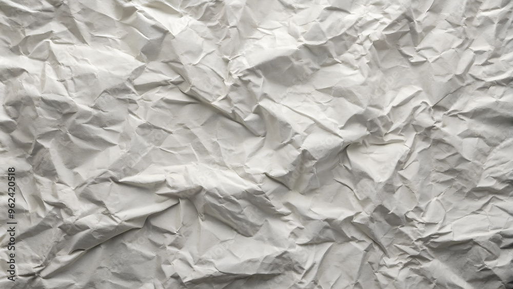 Fototapeta premium Crumpled paper background, neutral mood, featuring textured folds and creases, copy space