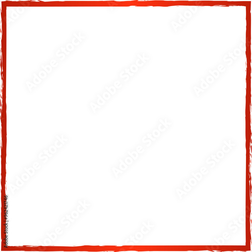Square red frames in grunge style. Elements for design