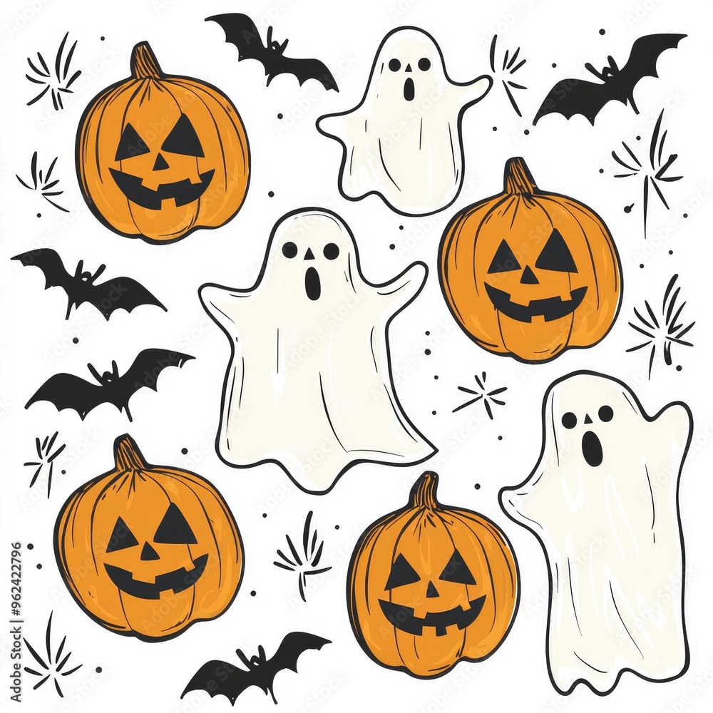 Halloween Clip Art Pumpkins, Ghosts, and Bats Halloween Clip Art Pumpkins, Ghosts, and Bats