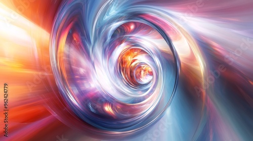 Abstract swirl of vibrant colors creating an optical illusion of a tunnel.